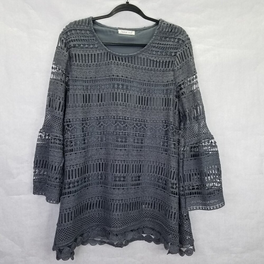 Gray Lace Women Top